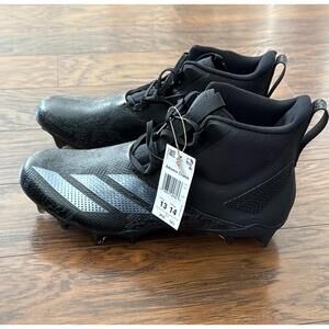 New Adidas Adizero Chaos Men's Mid Football Cleats Black Size 13